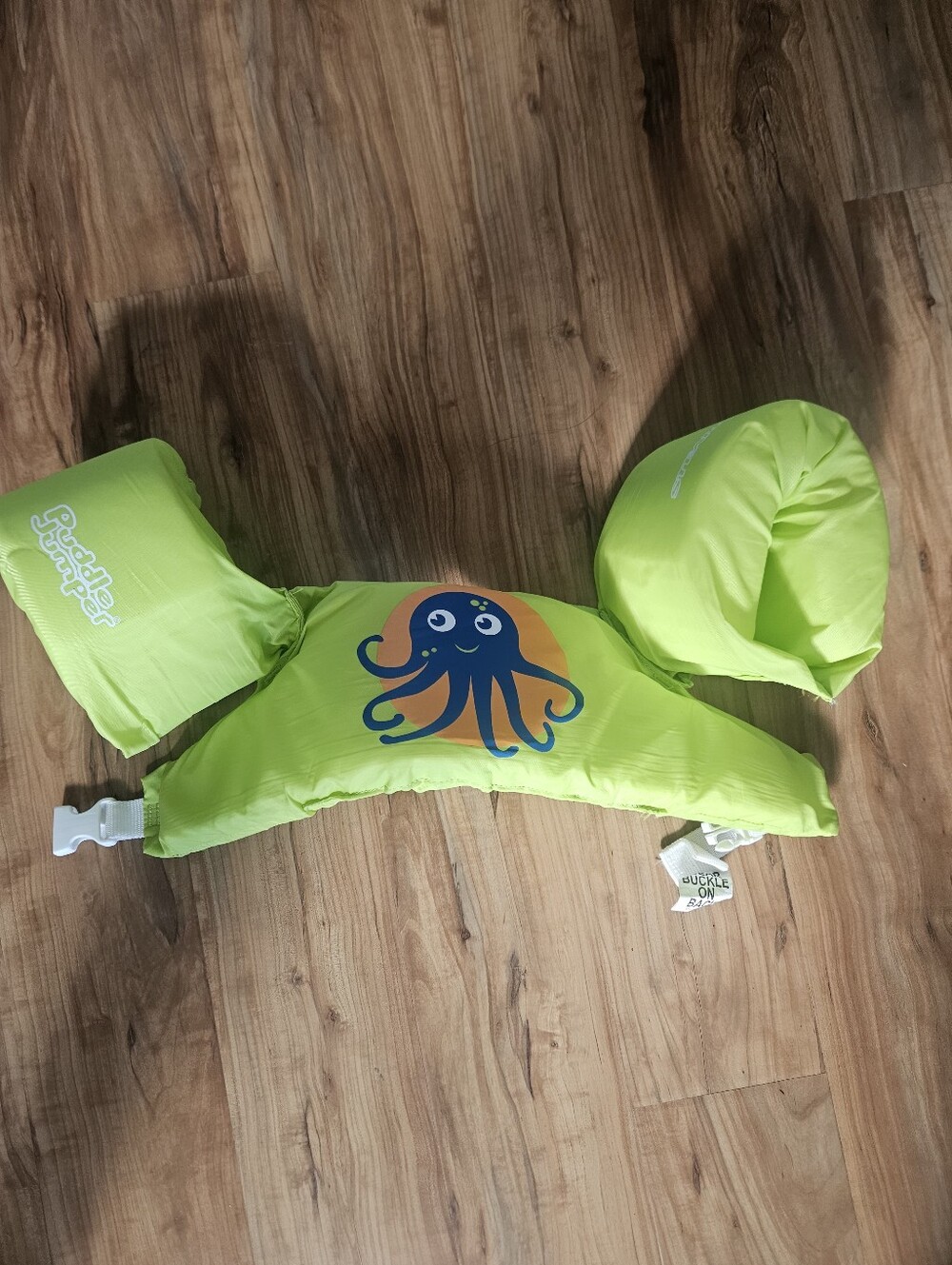 Children's Lime Green Swim Vest with Octopus Print Sterns